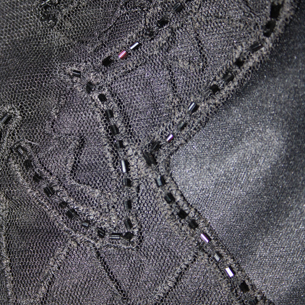 Stenay NEW $239 Sz 6 Black Beaded Lined Padded 100% Silk Polyester Dress
