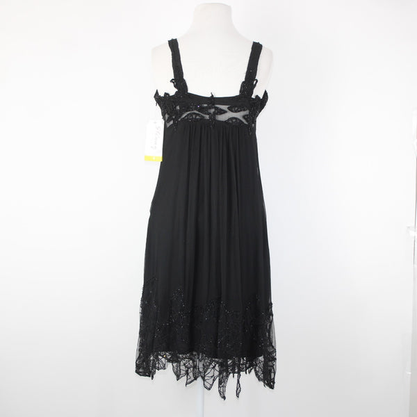 Stenay NEW $239 Sz 6 Black Beaded Lined Padded 100% Silk Polyester Dress