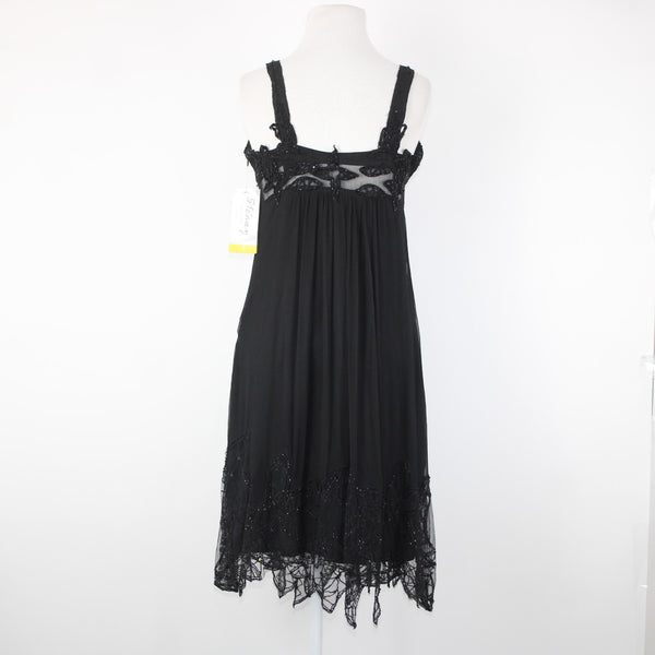 Stenay NEW $239 Sz 6 Black Beaded Lined Padded 100% Silk Polyester Dress
