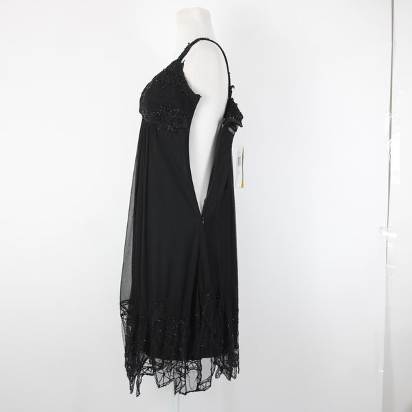 Stenay NEW $239 Sz 6 Black Beaded Lined Padded 100% Silk Polyester Dress
