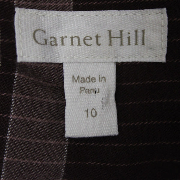 Garnet Hill Sz 10 Burgundy Red White Plaid Fine Organic Cotton Flannel Tunic Top