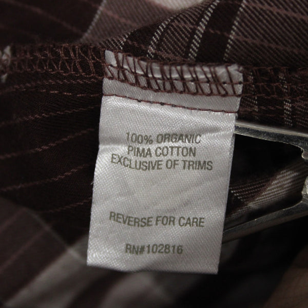 Garnet Hill Sz 10 Burgundy Red White Plaid Fine Organic Cotton Flannel Tunic Top