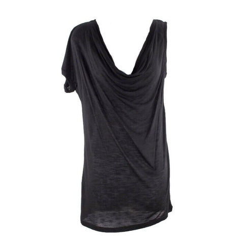 BCBG Sz XS NEW $98 Black One Shoulder Short One Slvless KALINA Jersey Top