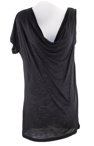 BCBG Sz XS NEW $98 Black One Shoulder Short One Slvless KALINA Jersey Top