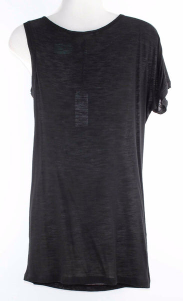 BCBG Sz XS NEW $98 Black One Shoulder Short One Slvless KALINA Jersey Top