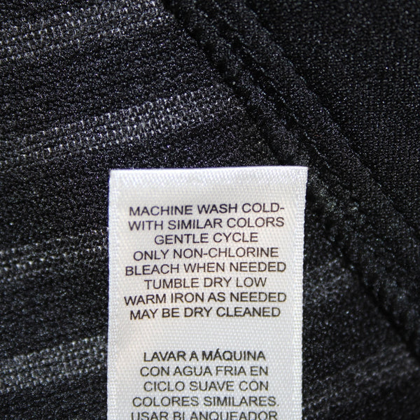 Chicos Top Sz 0 Black White Striped Zipper Detail Polyester Rayon Top