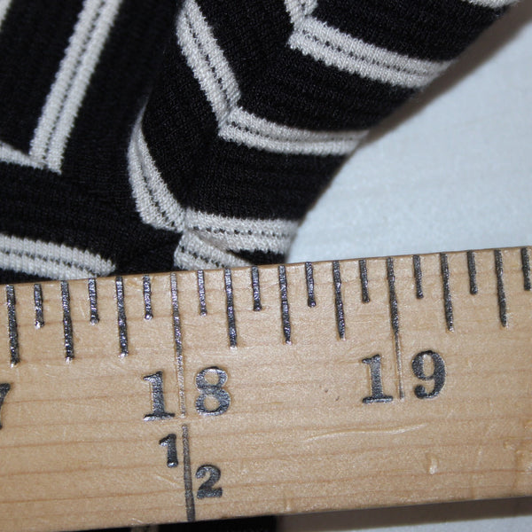 Chicos Top Sz 0 Black White Striped Zipper Detail Polyester Rayon Top