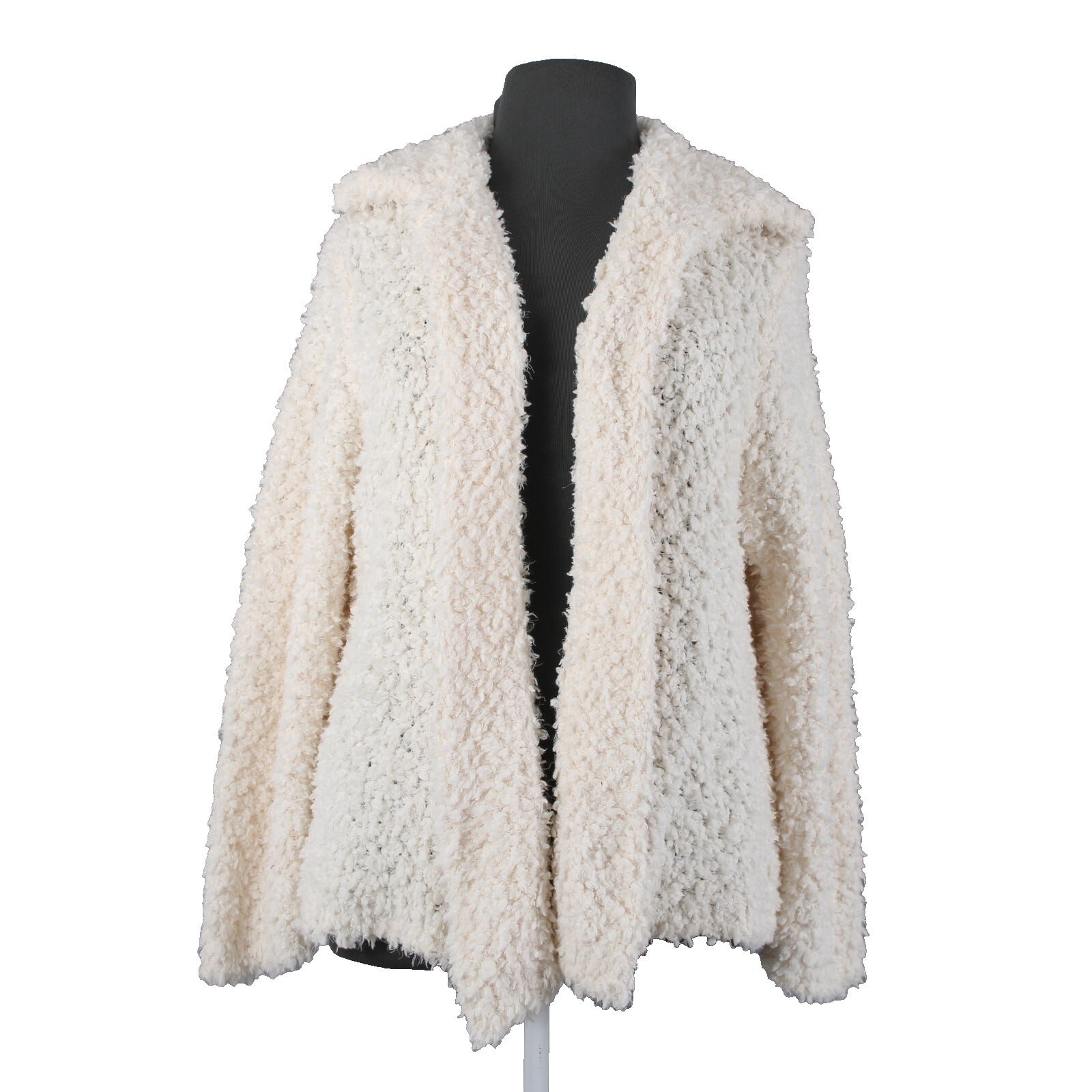 Joseph A NEW $98 Sz 3X Ivory Draped Collar Unlined 100% Polyester Wrap Sweater