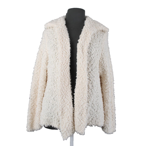 Joseph A NEW $98 Sz 3X Ivory Draped Collar Unlined 100% Polyester Wrap Sweater