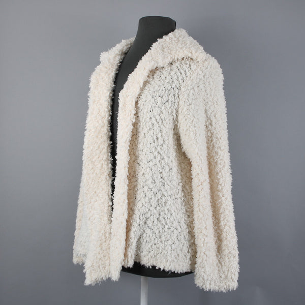 Joseph A NEW $98 Sz 3X Ivory Draped Collar Unlined 100% Polyester Wrap Sweater
