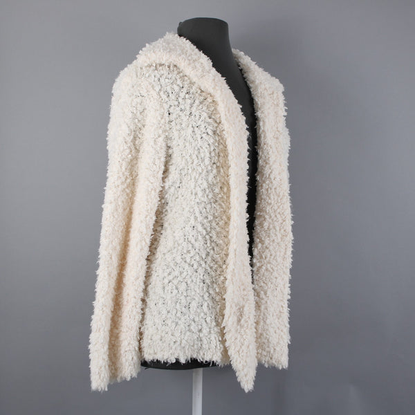 Joseph A NEW $98 Sz 3X Ivory Draped Collar Unlined 100% Polyester Wrap Sweater