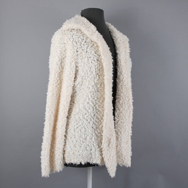 Joseph A NEW $98 Sz 3X Ivory Draped Collar Unlined 100% Polyester Wrap Sweater
