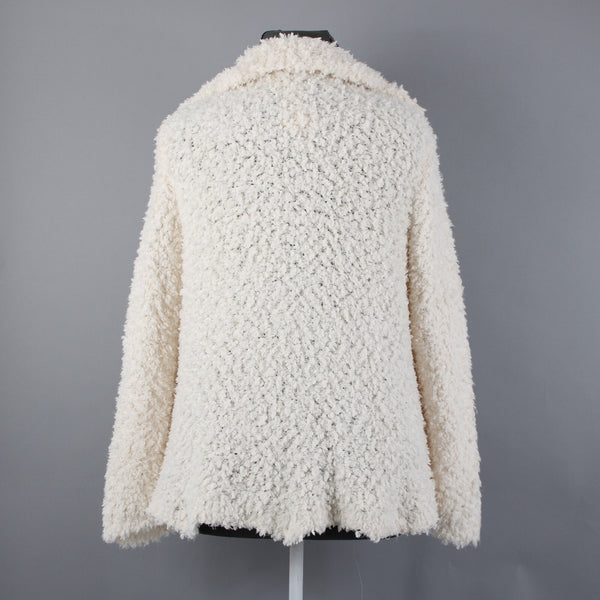 Joseph A NEW $98 Sz 3X Ivory Draped Collar Unlined 100% Polyester Wrap Sweater