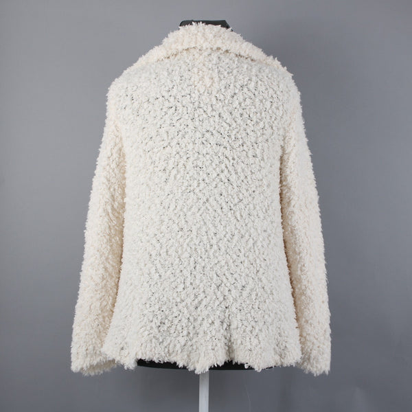 Joseph A NEW $98 Sz 3X Ivory Draped Collar Unlined 100% Polyester Wrap Sweater