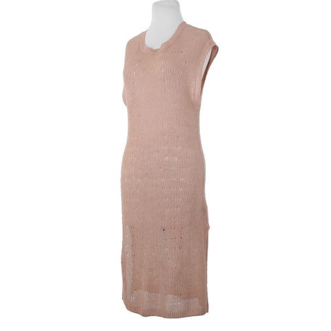 Alfani Jungle Breeze NEW $69 Sz PM Peach Orange Linen Blend Sheer Cover Up Dress