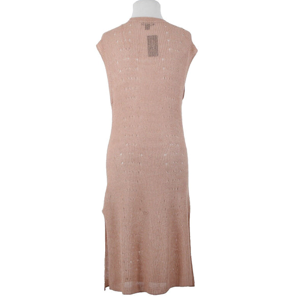 Alfani Jungle Breeze NEW $69 Sz PM Peach Orange Linen Blend Sheer Cover Up Dress