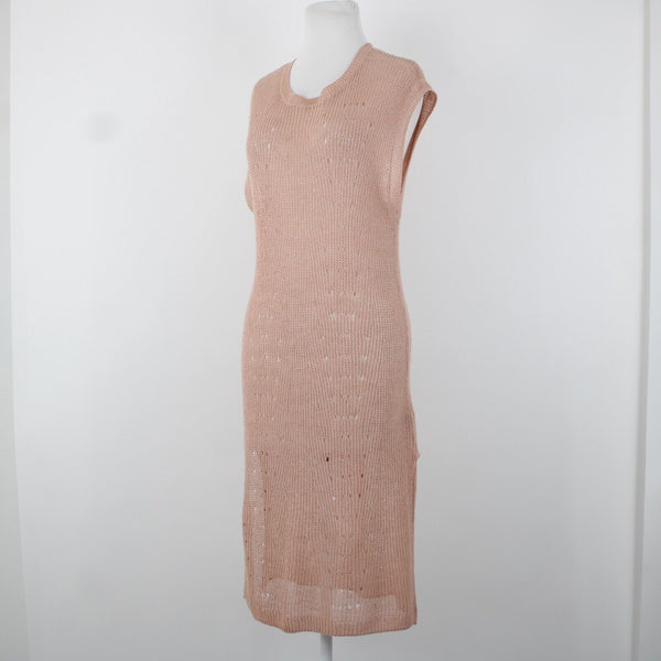 Alfani Jungle Breeze NEW $69 Sz PM Peach Orange Linen Blend Sheer Cover Up Dress