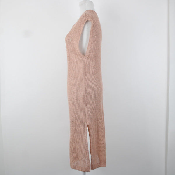 Alfani Jungle Breeze NEW $69 Sz PM Peach Orange Linen Blend Sheer Cover Up Dress