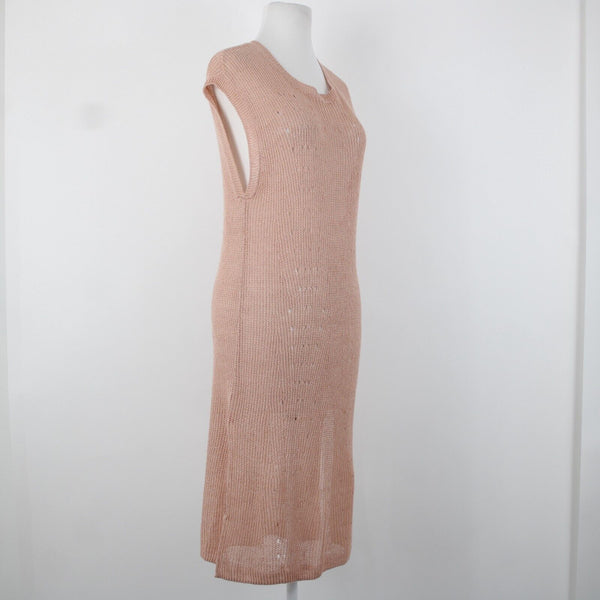 Alfani Jungle Breeze NEW $69 Sz PM Peach Orange Linen Blend Sheer Cover Up Dress