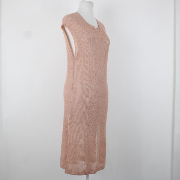 Alfani Jungle Breeze NEW $69 Sz PM Peach Orange Linen Blend Sheer Cover Up Dress