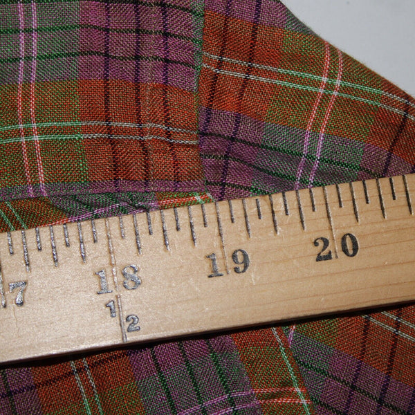 Brioni Sport Sz M Orange Green Purple Multicolor Collared 100% Linen AS IS Shirt