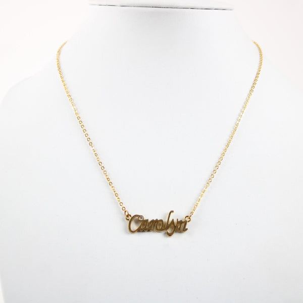 CAROLYN NEW Name Goldtone Rhinestone Accent 14.5" 4.5" Multi Ring Ext Necklace