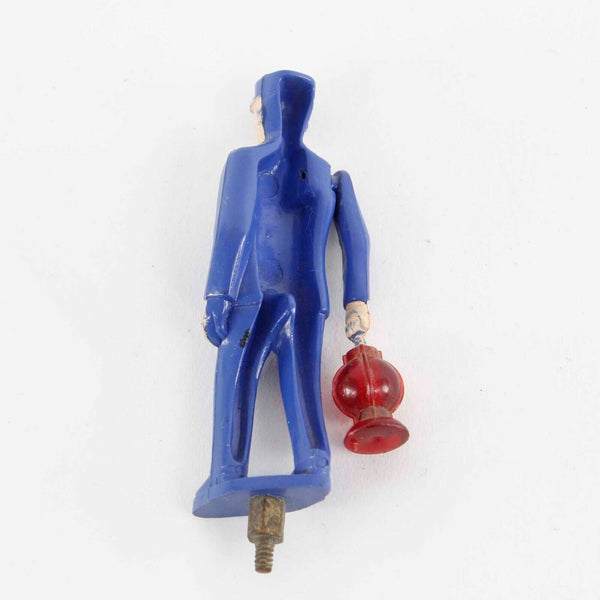 Unknown UNTESTED 3 in Blue Red Plastic Railroad Man Swinging Lantern