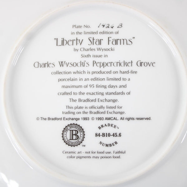 Charles Wysocki 8 x 8 Liberty Star Farms #1426B Plate