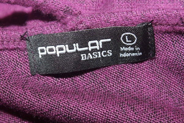 Popular Basics NEW Sz L Purple Black V Neck Rayon Blend Bodycon Sexy Dress