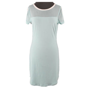 No Comment NEW Sz M Mint White Mesh Detail Poly Spandex Nylon Dress