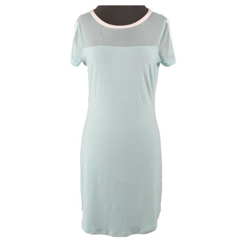 No Comment NEW Sz M Mint White Mesh Detail Poly Spandex Nylon Dress