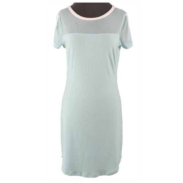 No Comment NEW Sz M Mint White Mesh Detail Poly Spandex Nylon Dress