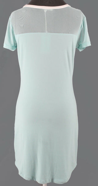 No Comment NEW Sz M Mint White Mesh Detail Poly Spandex Nylon Dress