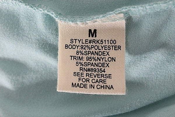 No Comment NEW Sz M Mint White Mesh Detail Poly Spandex Nylon Dress