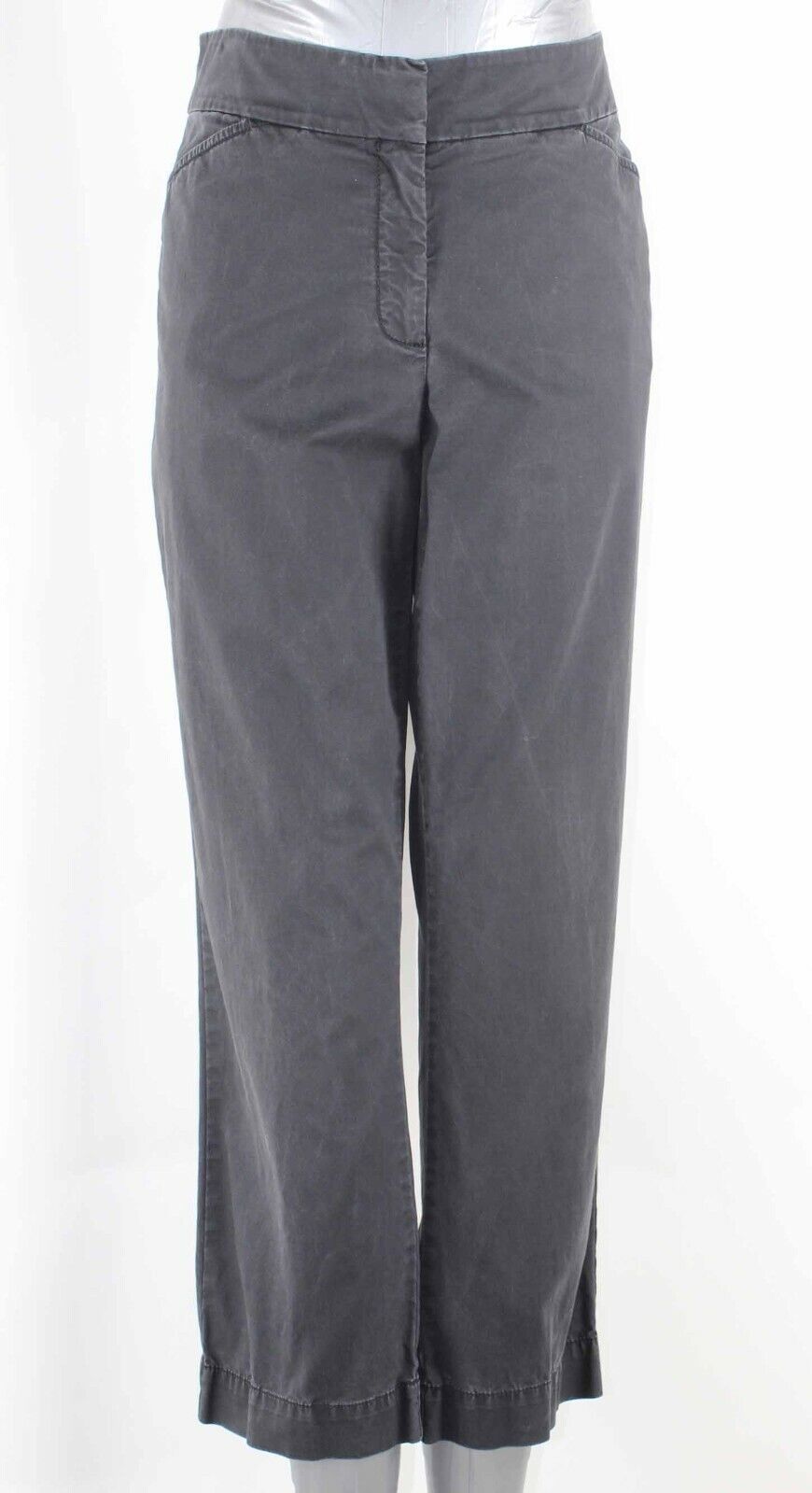 Eileen Fisher Sz 8 x 25 Faded Dark Gray Cotton Lyocell Spandex Pant