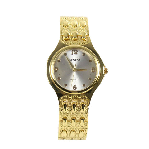Geneva Quartz 8.5in Goldtone Stainless Steel Wristwatch