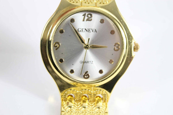 Geneva Quartz 8.5in Goldtone Stainless Steel Wristwatch