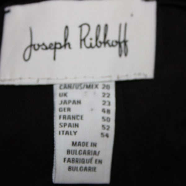 Joseph Ribkoff Dress Sz 20 Black Tiered Skirt 3/4 Sleeve Lined Poly Boho Dress