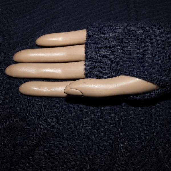 Elan NEW $79 Sz OS Navy Blue Asymmetrical Thumb Hole Model Spandex Top
