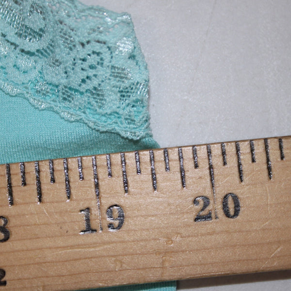 Caslon Top NEW Sz 1X Blue Lace Trim V Neck Sleeveless Rayon Spandex Top