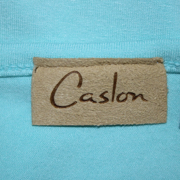 Caslon Top NEW Sz 1X Blue Lace Trim V Neck Sleeveless Rayon Spandex Top