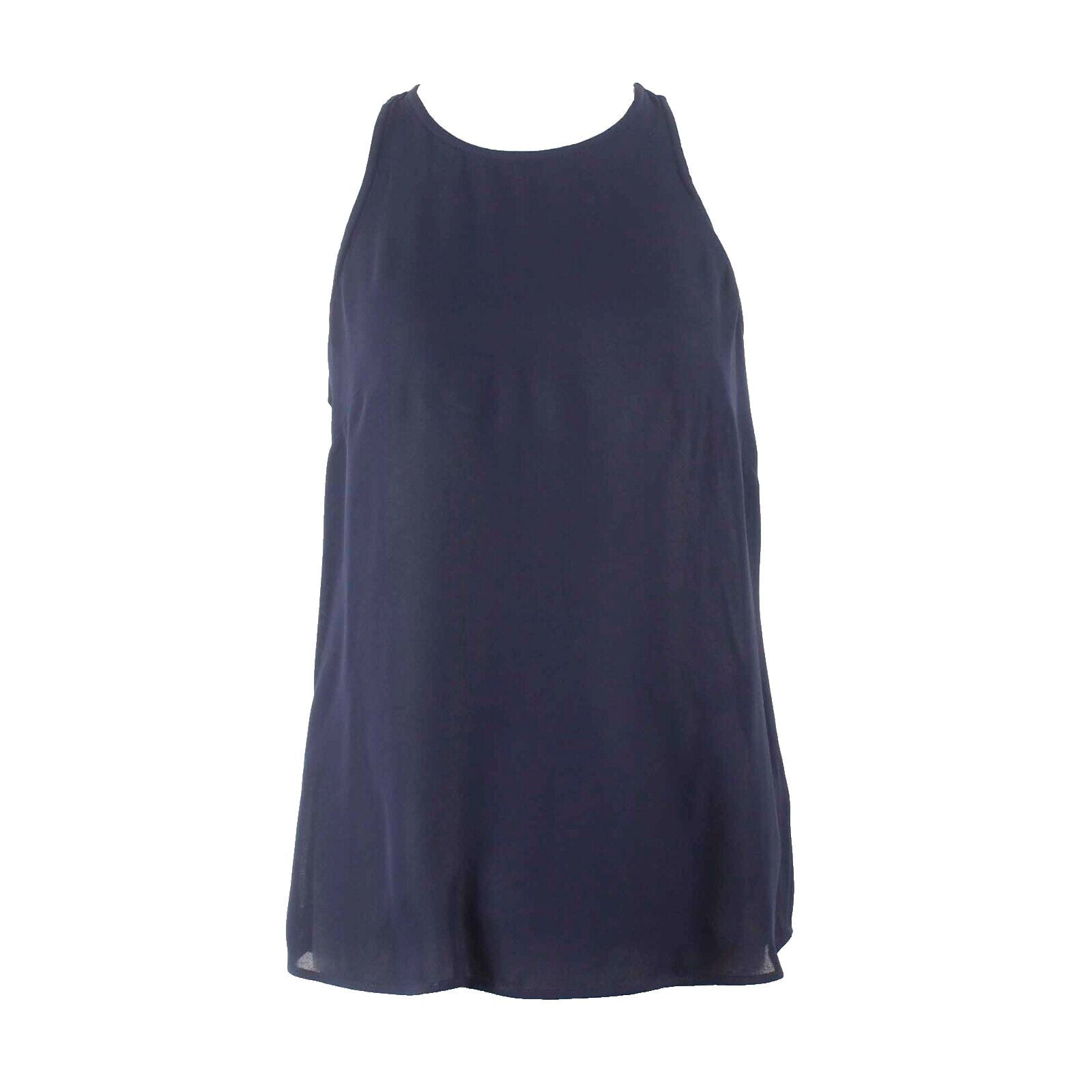 J. Crew NEW $78 Sz 4 Navy Blue Keyhole Back 100% Viscose Top