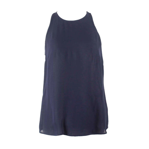 J. Crew NEW $78 Sz 4 Navy Blue Keyhole Back 100% Viscose Top