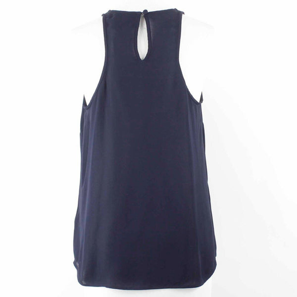 J. Crew NEW $78 Sz 4 Navy Blue Keyhole Back 100% Viscose Top