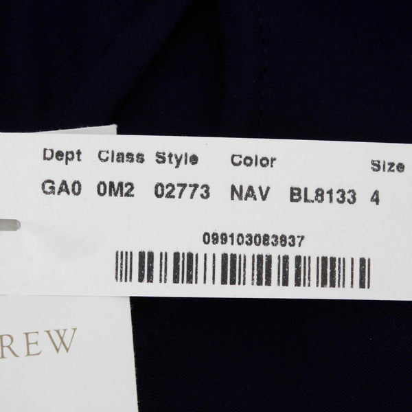 J. Crew NEW $78 Sz 4 Navy Blue Keyhole Back 100% Viscose Top