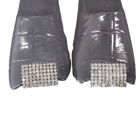 Shoe Clips Bling No Brand Silvertone Rhinestones 1.5" Rectangular Shoe Clips