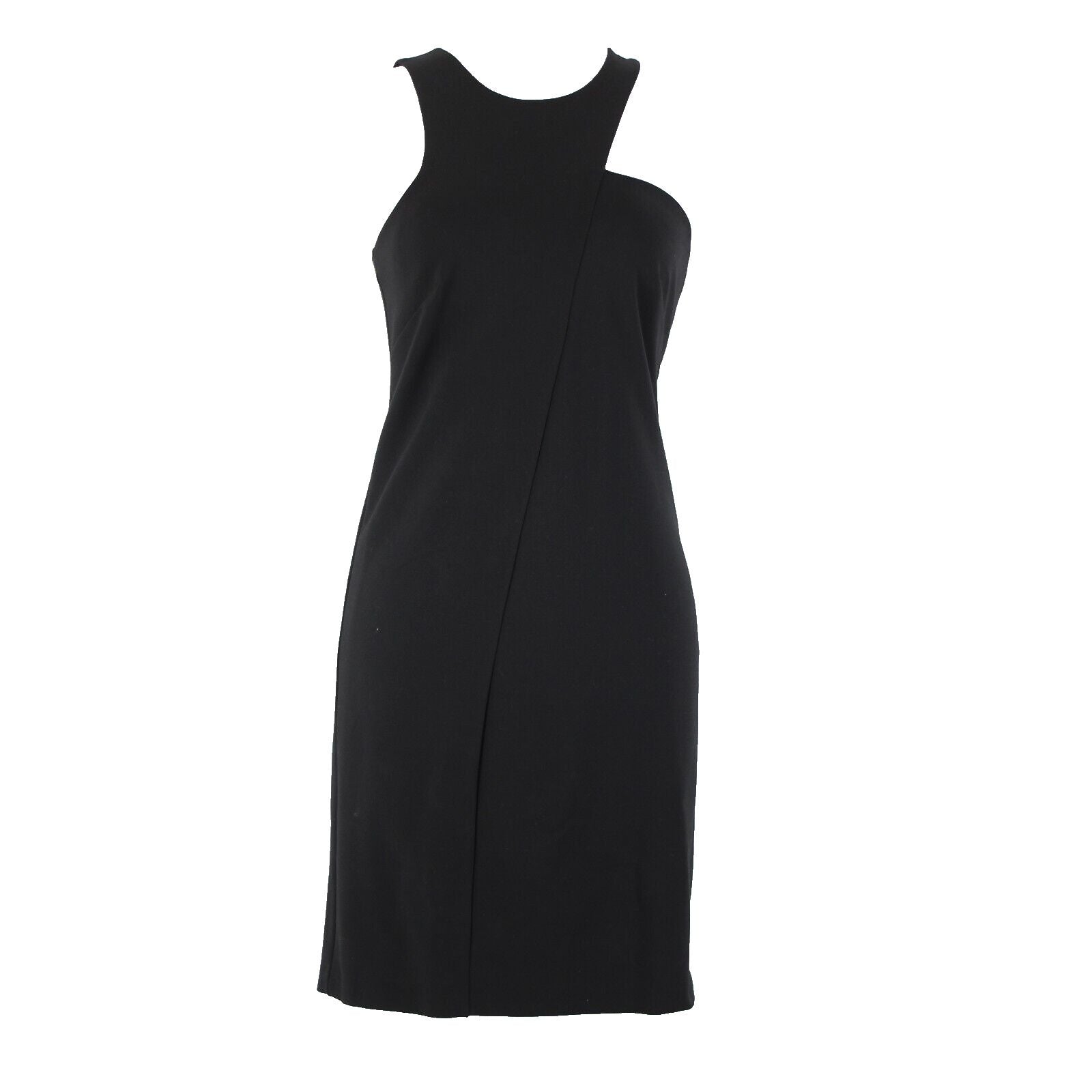 Halston NEW $295 Heritage Sz M Black Lined Viscose Nylon Polyester Dress