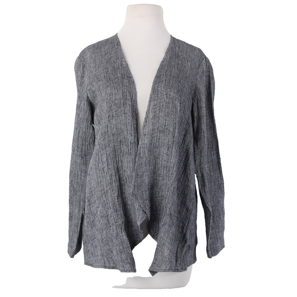 Pure Jill Wrap NEW $89 Sz S Petite Navy Blue White 100% Linen Wrap