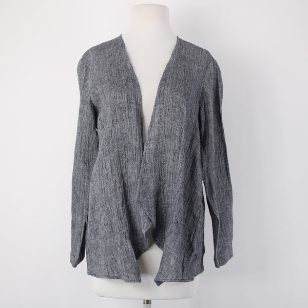 Pure Jill Wrap NEW $89 Sz S Petite Navy Blue White 100% Linen Wrap