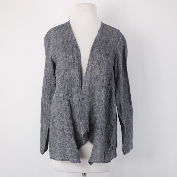 Pure Jill Wrap NEW $89 Sz S Petite Navy Blue White 100% Linen Wrap